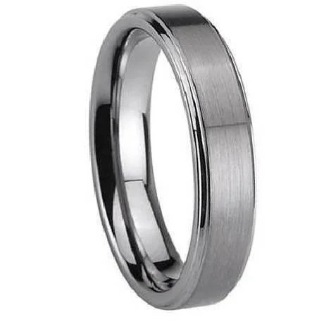 Charm eye rings-Tungsten Wedding Ring with Satin Finish-6mm