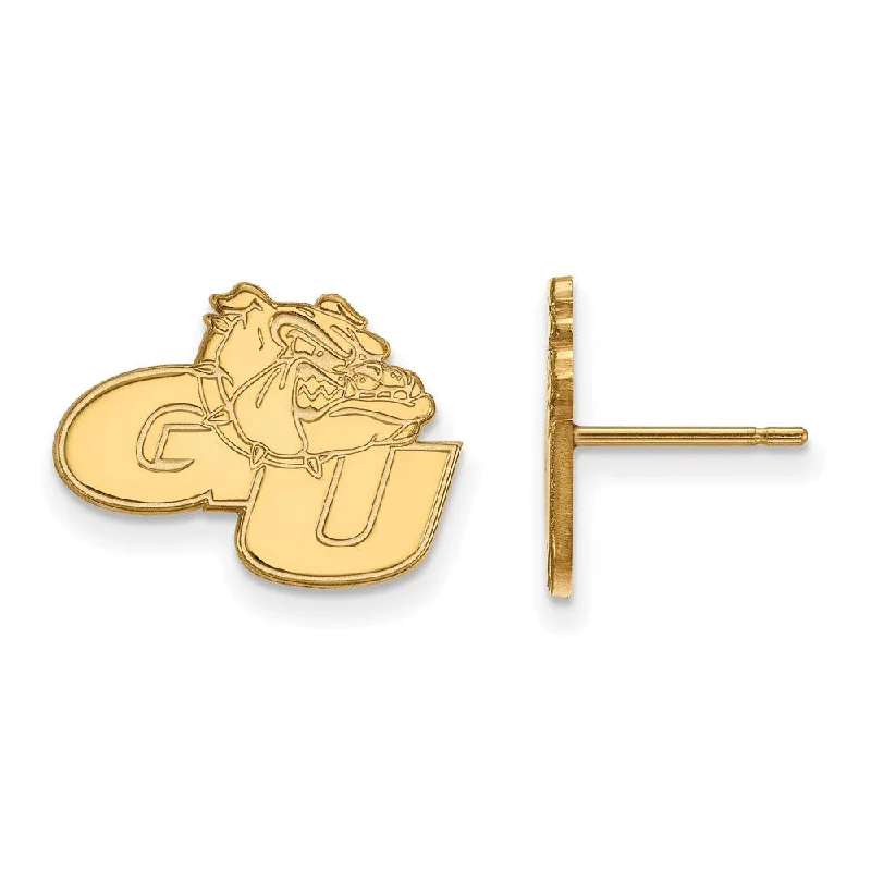 Wave design earrings-14k Yellow Gold Gonzaga University Small Post Earrings