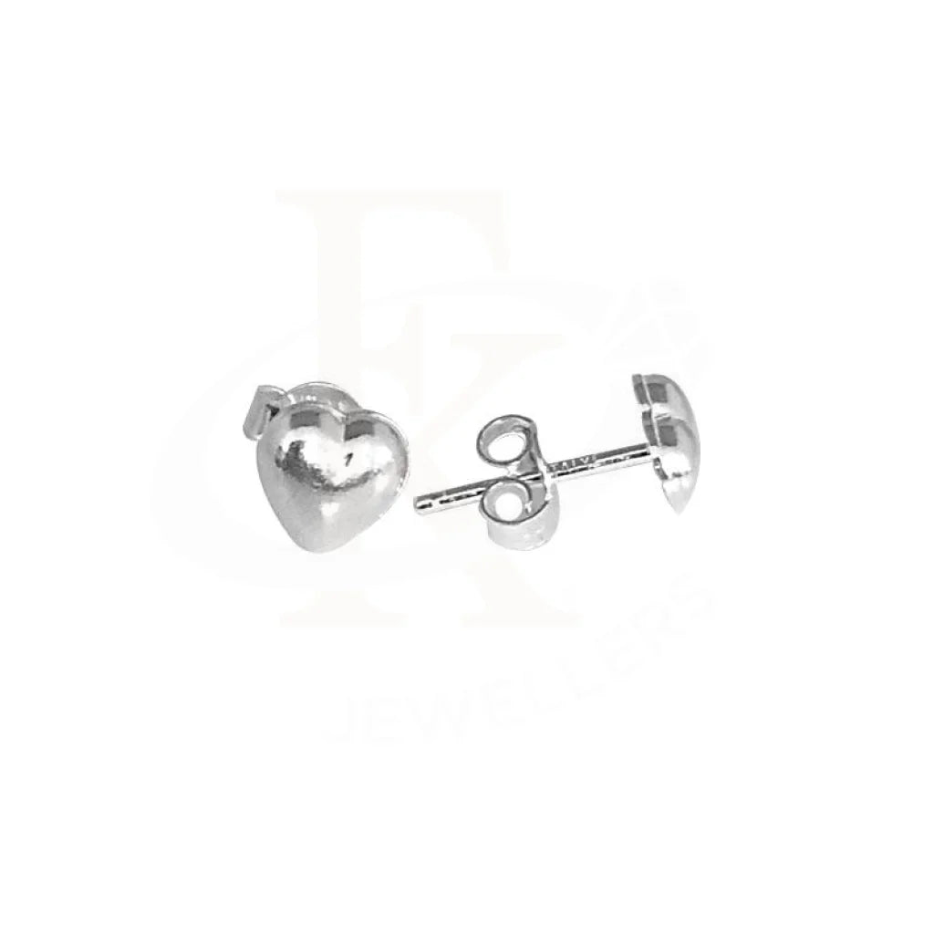 Regency style earrings-Sterling Silver 925 Heart Stud Earrings - FKJERN1756