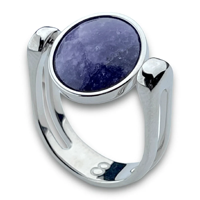 Jasper inlay rings-Purple Jasper Crystal Fidget Ring