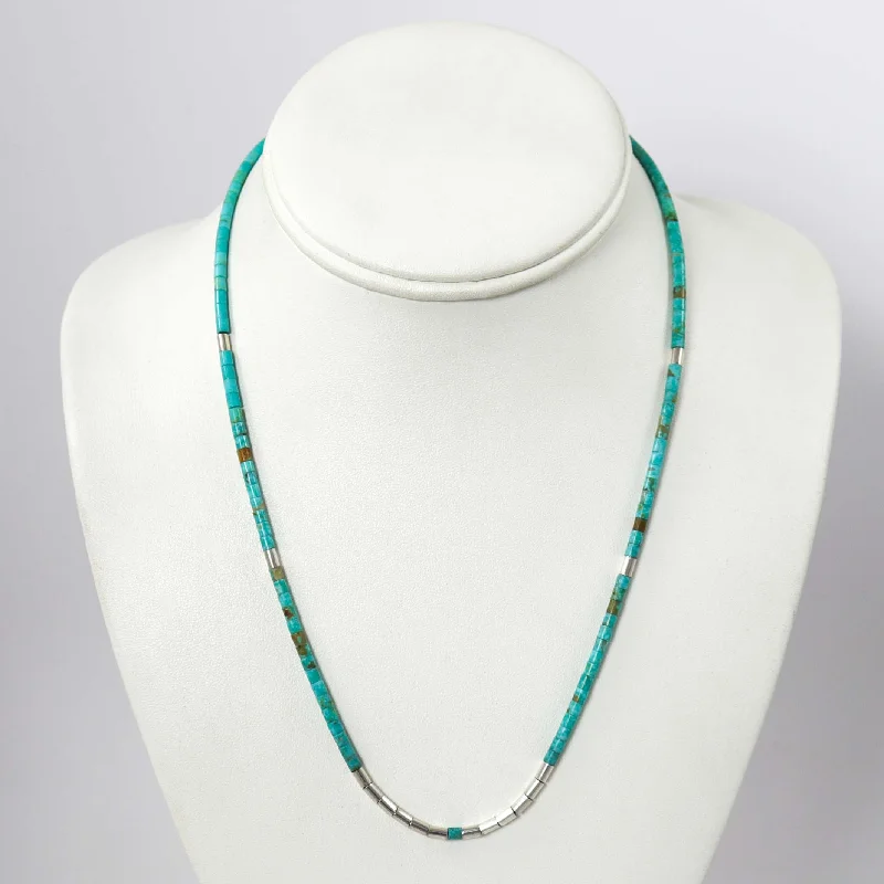 Heritage style necklaces-Turquoise and Silver Necklace