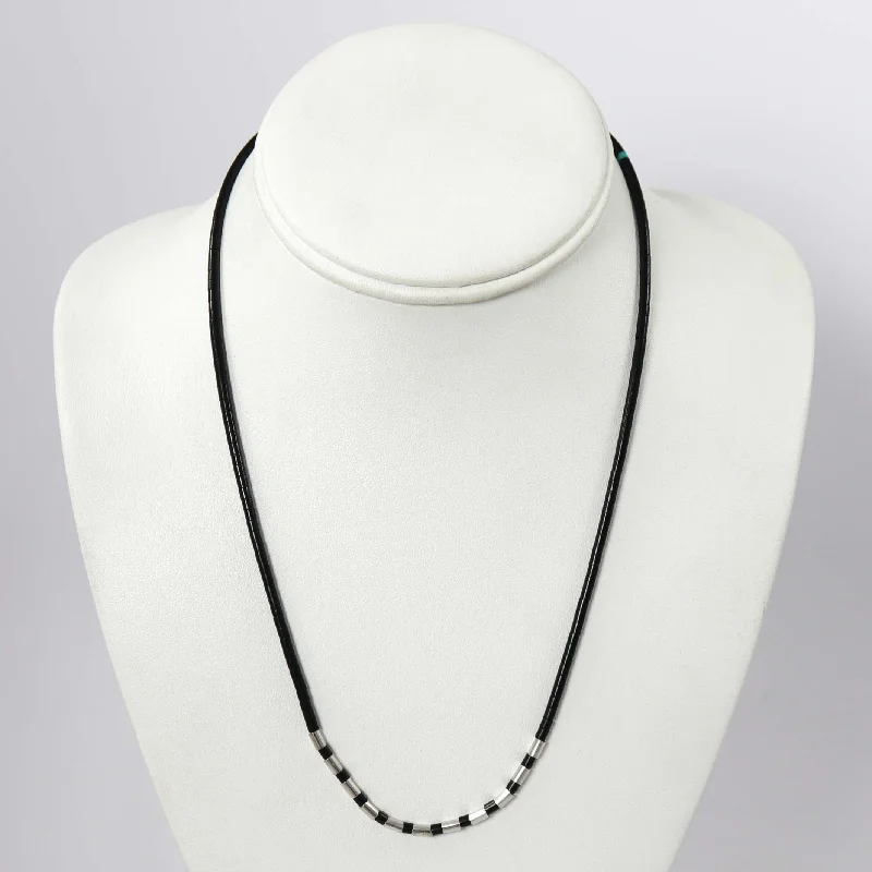 Refined pearl necklaces-Jet and Silver Necklace