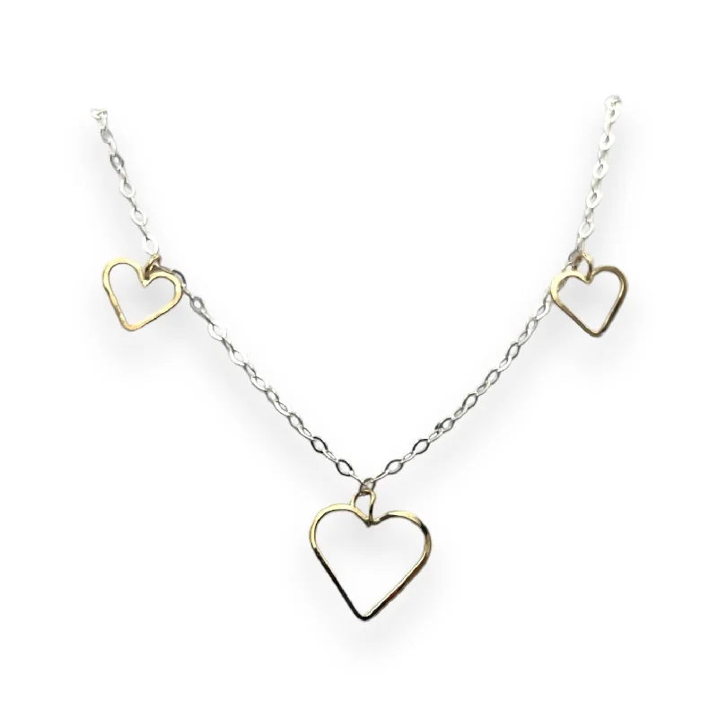 Faith cross necklaces-3008 - Triple Heart Chain