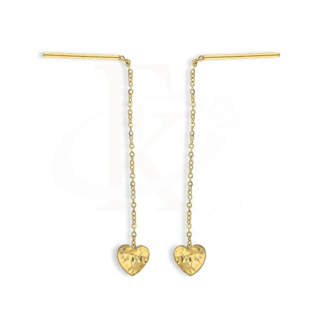 Coiled wire earrings-Gold Heart Tic Tac Drop Earrings 18KT - FKJERN18K3104