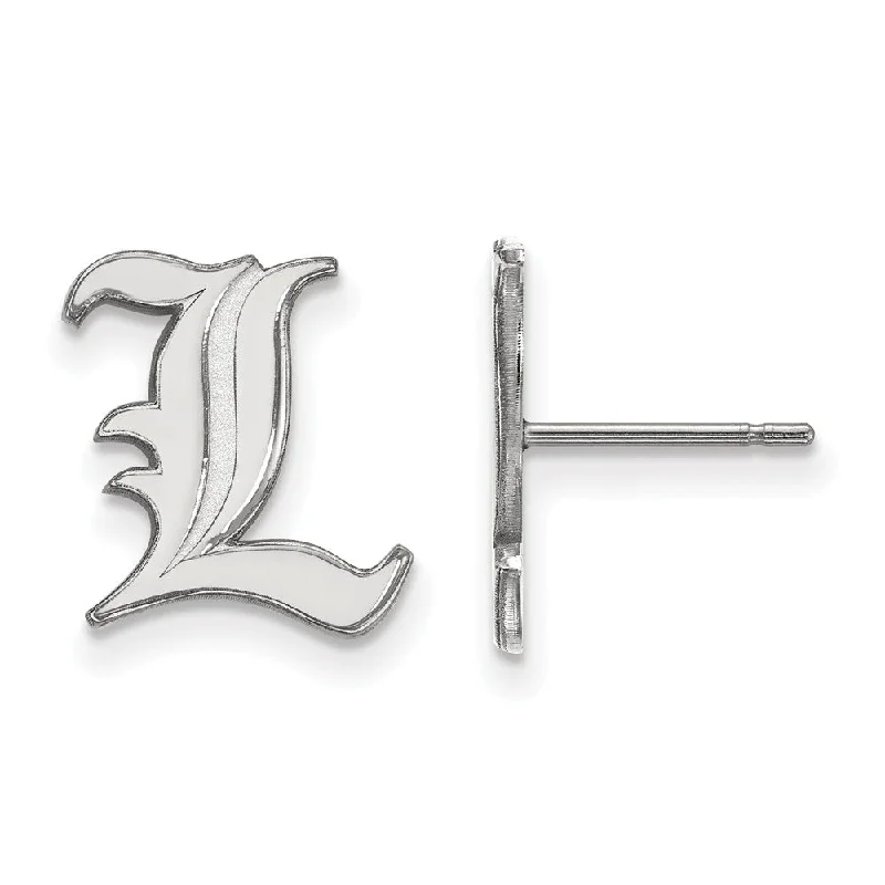 Etched texture earrings-Sterling Silver University of Louisville Sm Initial L Post Earrings