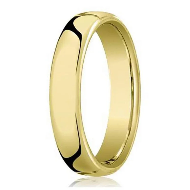 Lotus rings-Designer Men's Wedding Ring in 14K Yellow Gold, Classic | 5.5mm