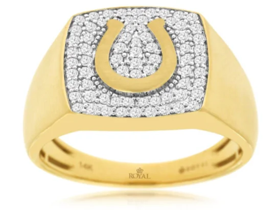 Gem-wrapped rings-Yellow 14 Karat Fashion Band Men's Ring