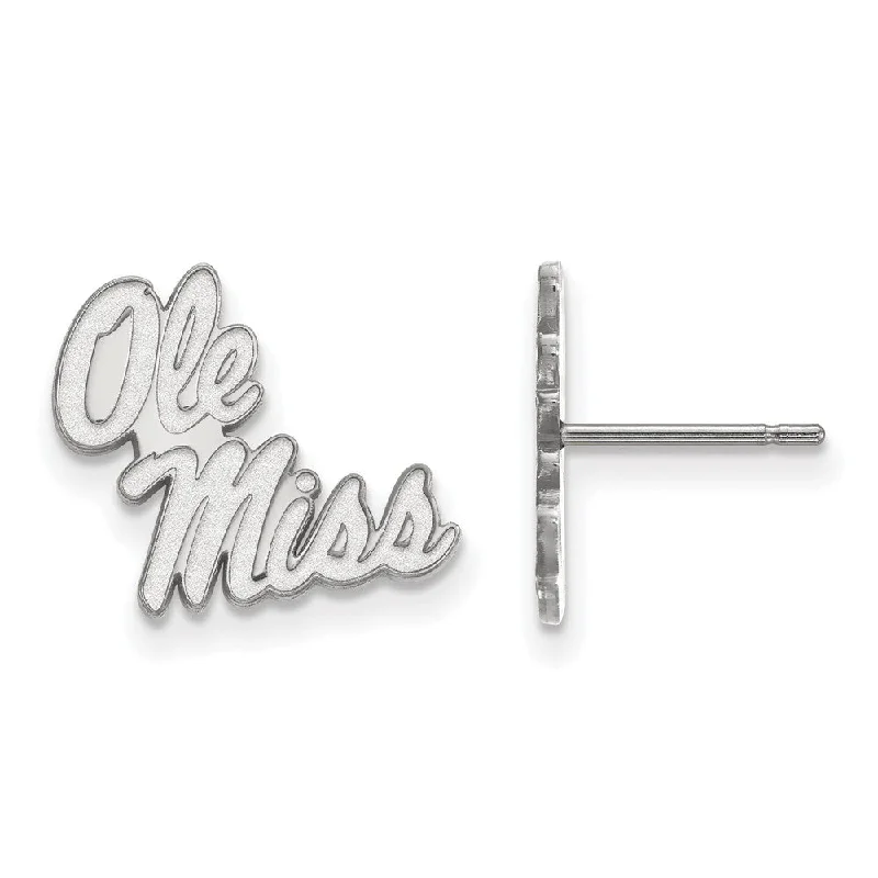 Amber stud earrings-14k White Gold University of Mississippi Small Post Earrings