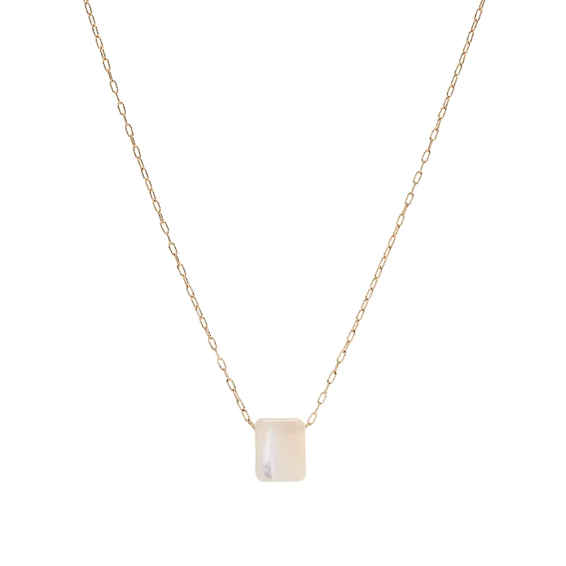 Wide chain necklaces-TenThousandThings 18k Mother of Pearl Chicklet Necklace