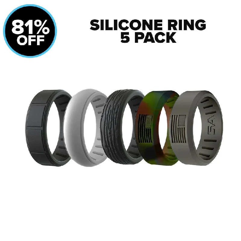 Bead stack rings-SILICONE RING 5 PACK + FREE GIFT