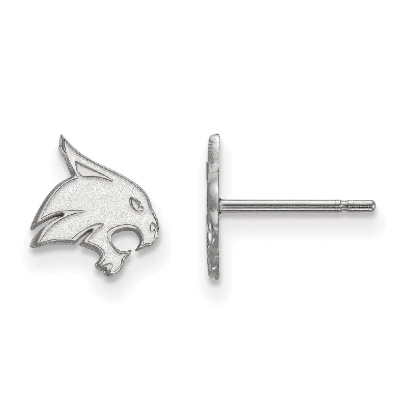 Gatsby deco earrings-10k White Gold Texas State University XS (Tiny) Post Earrings