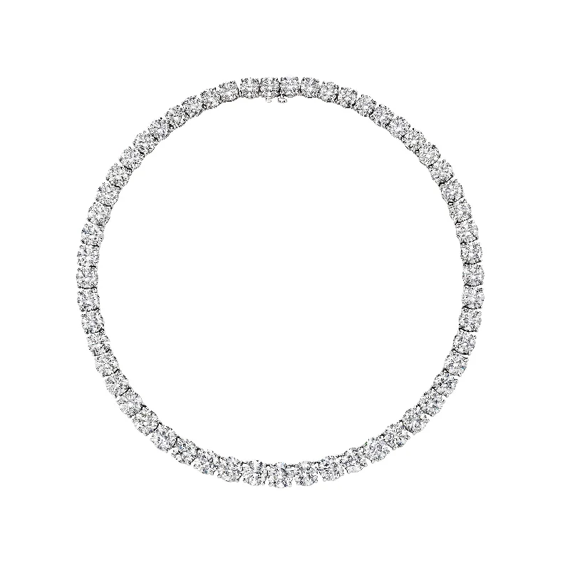 Quad-strand necklaces-'The Andrea' Round Diamond Riviera Necklace, 83 CT