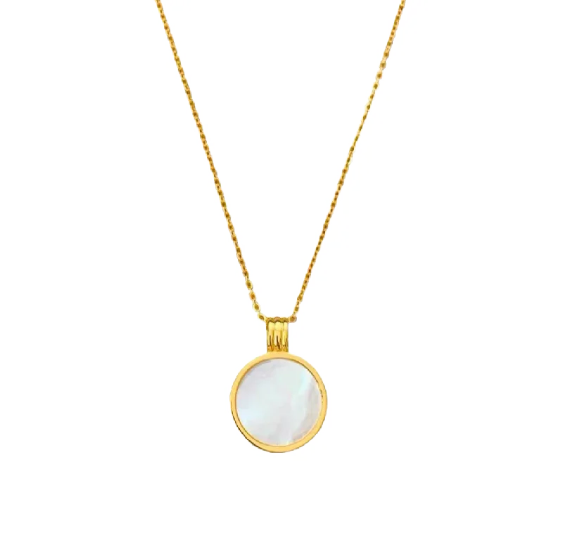 Brushed gold necklaces-DOUBLE SIDED Pearl Necklace