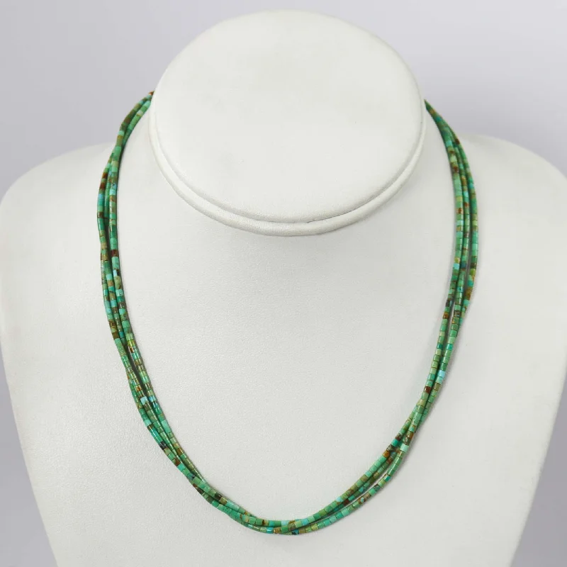 Stellar map necklaces-Kingman Turquoise Heishi Necklace