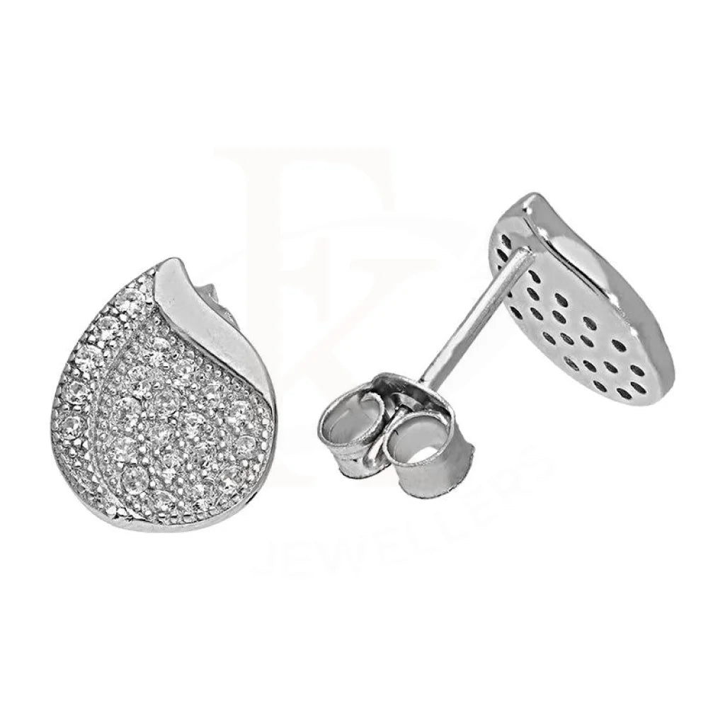 Grand tier earrings-Sterling Silver 925 Pear Shaped Stud Earrings - FKJERNSL2515