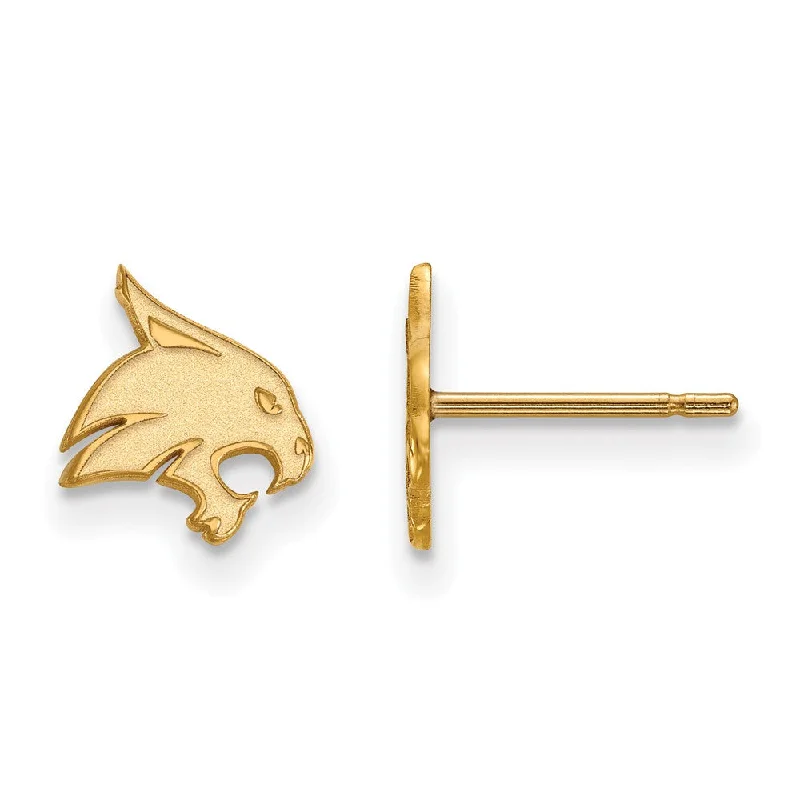 Solar phase earrings-10k Yellow Gold Texas State University XS (Tiny) Post Earrings