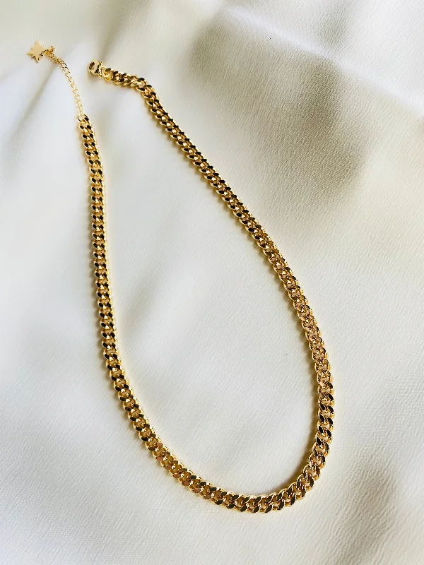 Swinging gem necklaces-ESTE Cuban Chain Layering Necklace