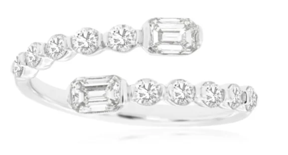 Thick band rings-14 Karat White Women's Diamond Fashion Ring