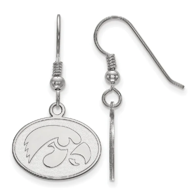 Faith cross earrings-Sterling Silver University of Iowa Small Dangle Earrings