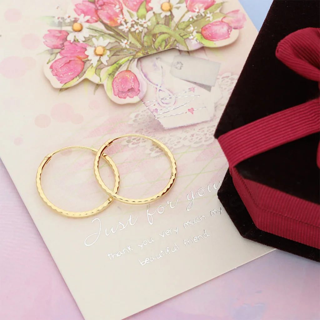 Linked loop earrings-Gold Hoop Earrings 18KT - FKJERN18K5113