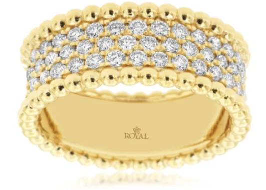 Round gem rings-14 Karat Yellow Women's Diamond Fashion Ring