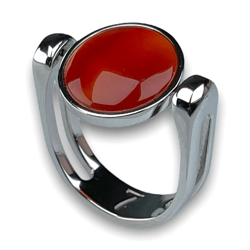 Grain wood rings-Carnelian Crystal Fidget Ring