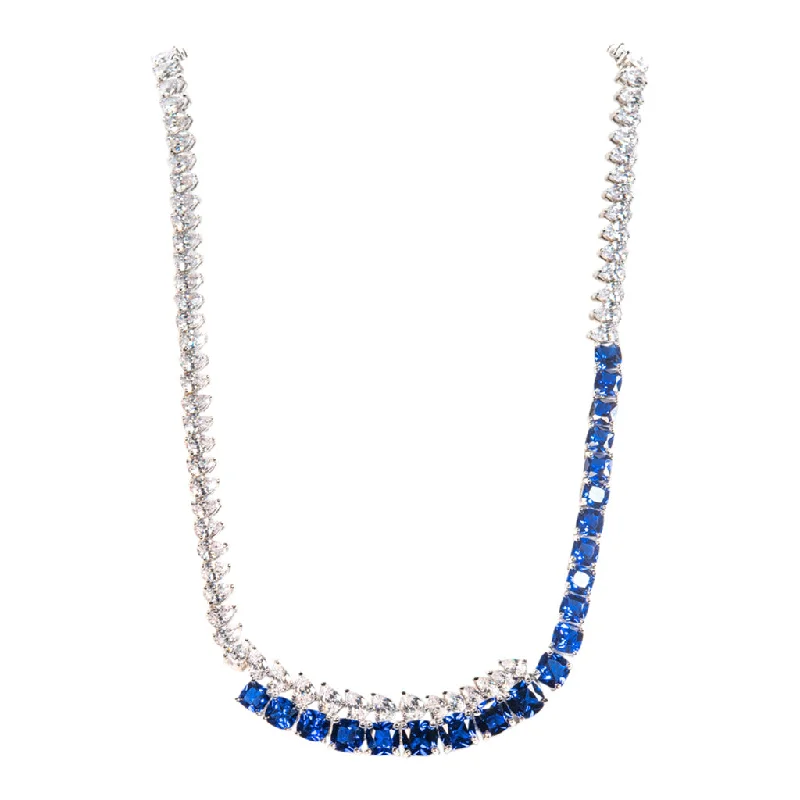 Rope weave necklaces-Sapphire Overlapping Statement Necklace