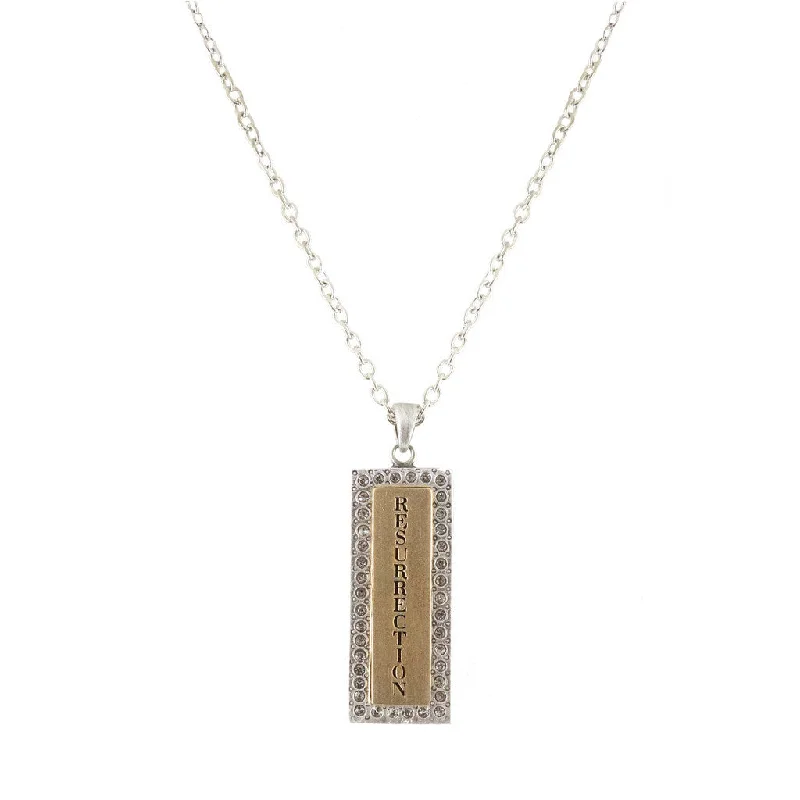 Raw wood necklaces-VINTAGE SILVER PAVE CRYSTAL RESURRECTION NECKLACE