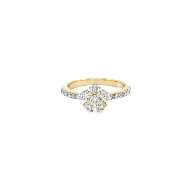 Planetary theme rings-14 Karat Yellow Women's Diamond Fashion Ring