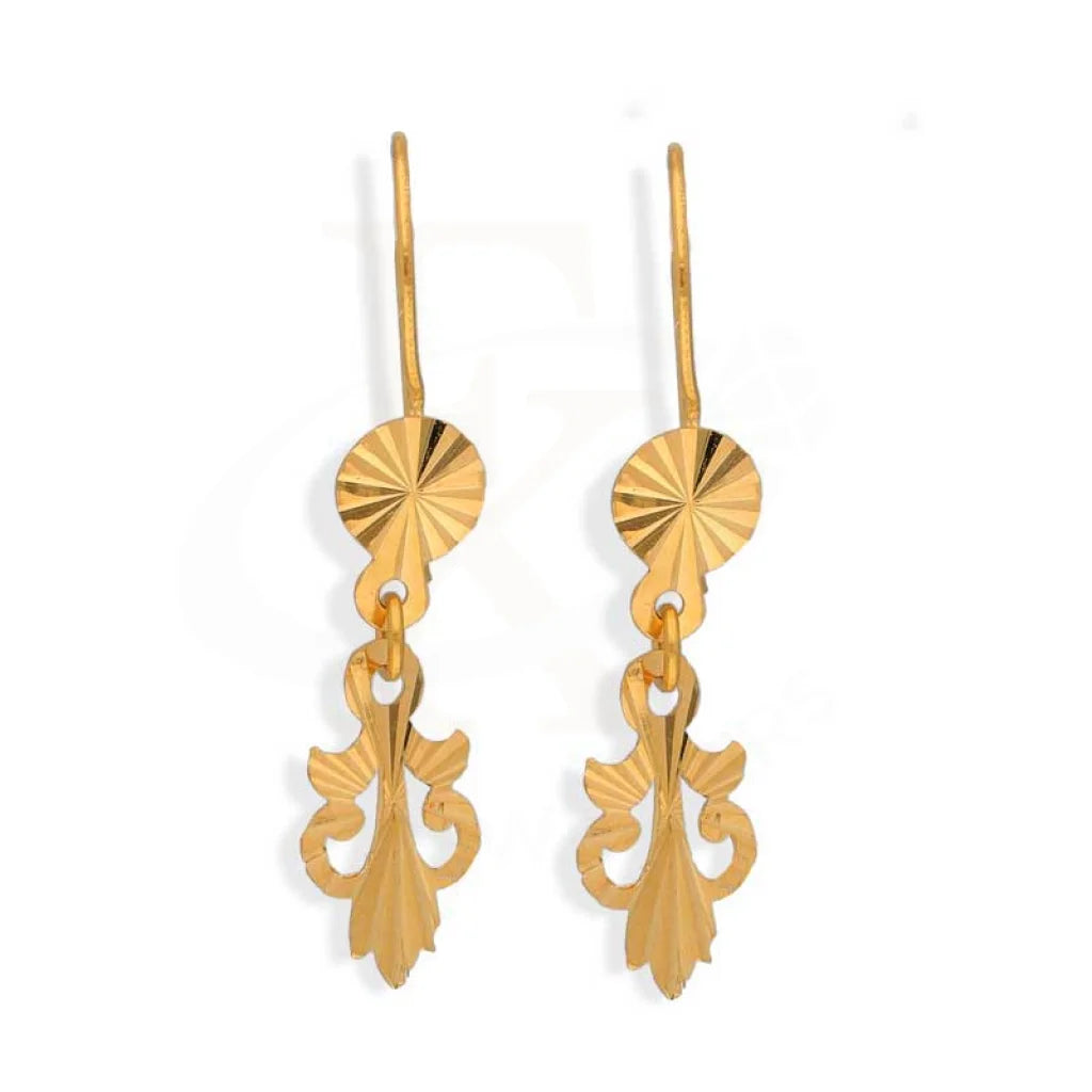 Wispy drop earrings-Gold Hanging Drop Earrings 21KT - FKJERN21K2952