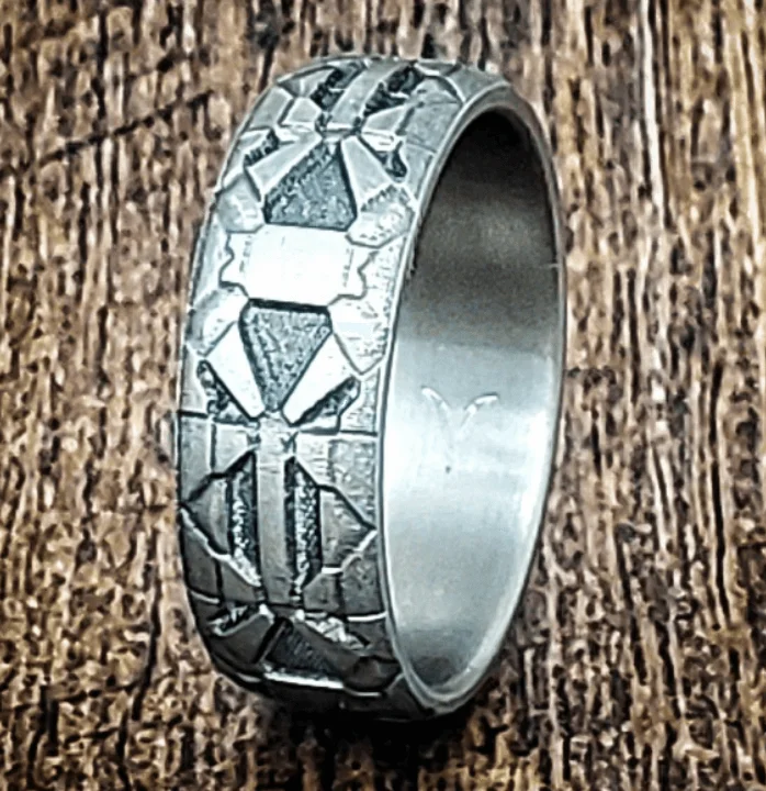 Dual-metal rings-Destroyer Titanium So-fi Men's Ring - 8mm