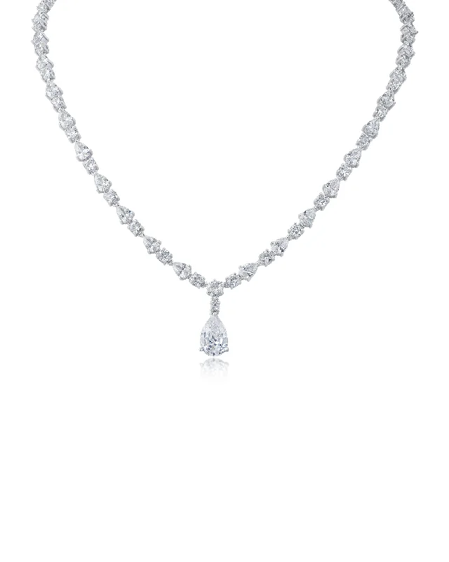 Mother’s birthstone necklaces-Multi CZ Collar Necklace