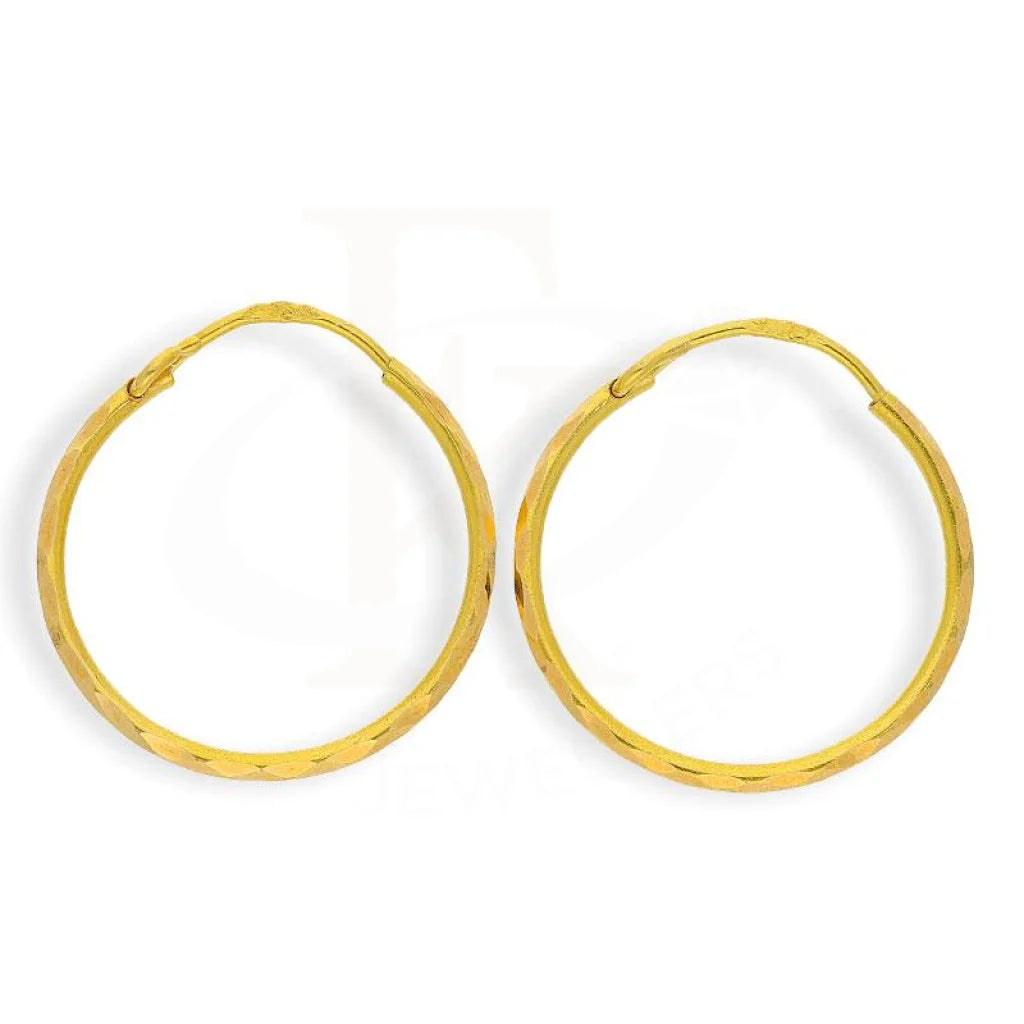 Wave design earrings-Gold Hoop Earrings 18KT - FKJERN1413