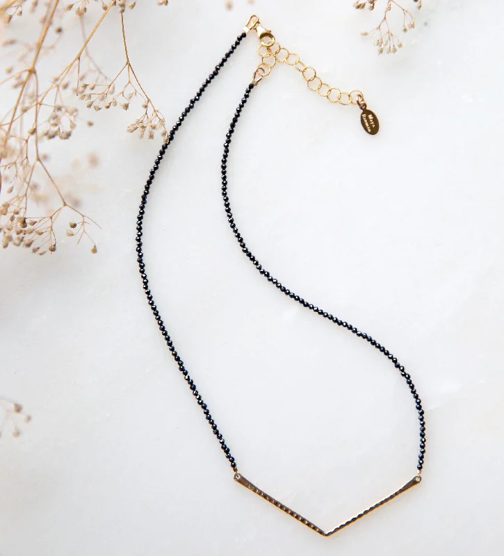 Swinging gem necklaces-V Lux necklace