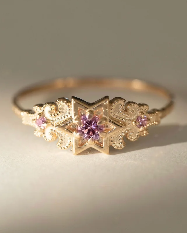 Charm eye rings-Artifact 06: The North Star in Pink Sapphire Ring