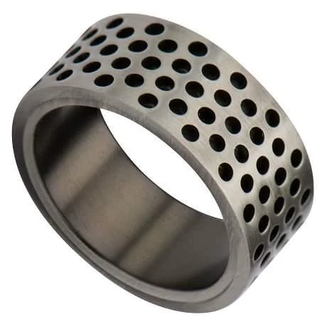 Zodiac birthstone rings-Men's Stainless Steel Multi-Hole Gunmetal Finished Ring-9mm