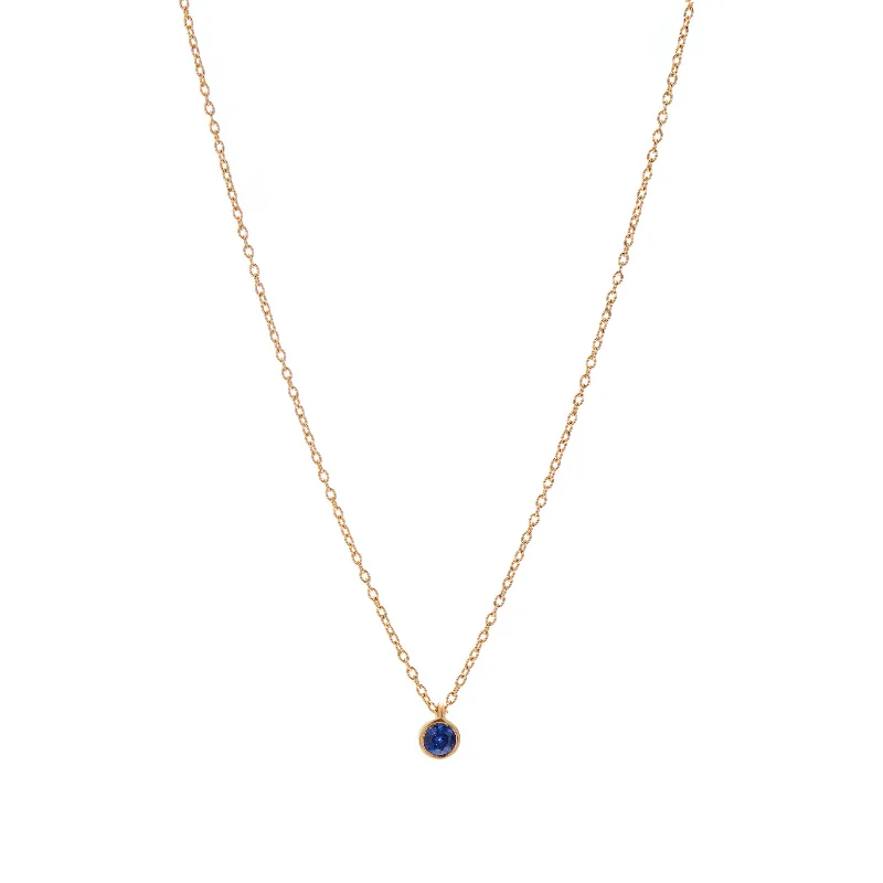 Charm eye necklaces-Marian Maurer 18k Micro 3mm Sapphire Necklace 16"