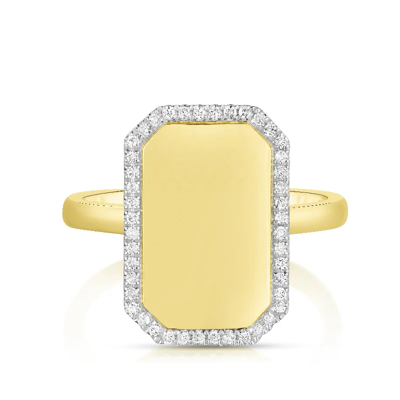 Stamped name rings-14 Karat Yellow Women's Diamond Fashion Ring