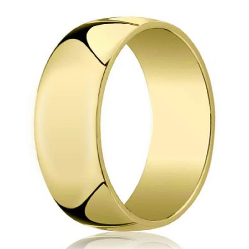 Glossy black rings-6mm 14k Yellow Gold Designer Wedding Ring for Men