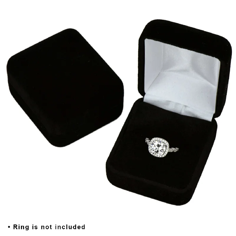 Wave theme rings-Black Velvet Ring Box