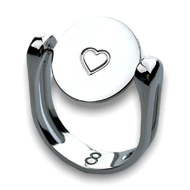 Clean band rings-Heart Symbol Interchangeable Fidget Ring