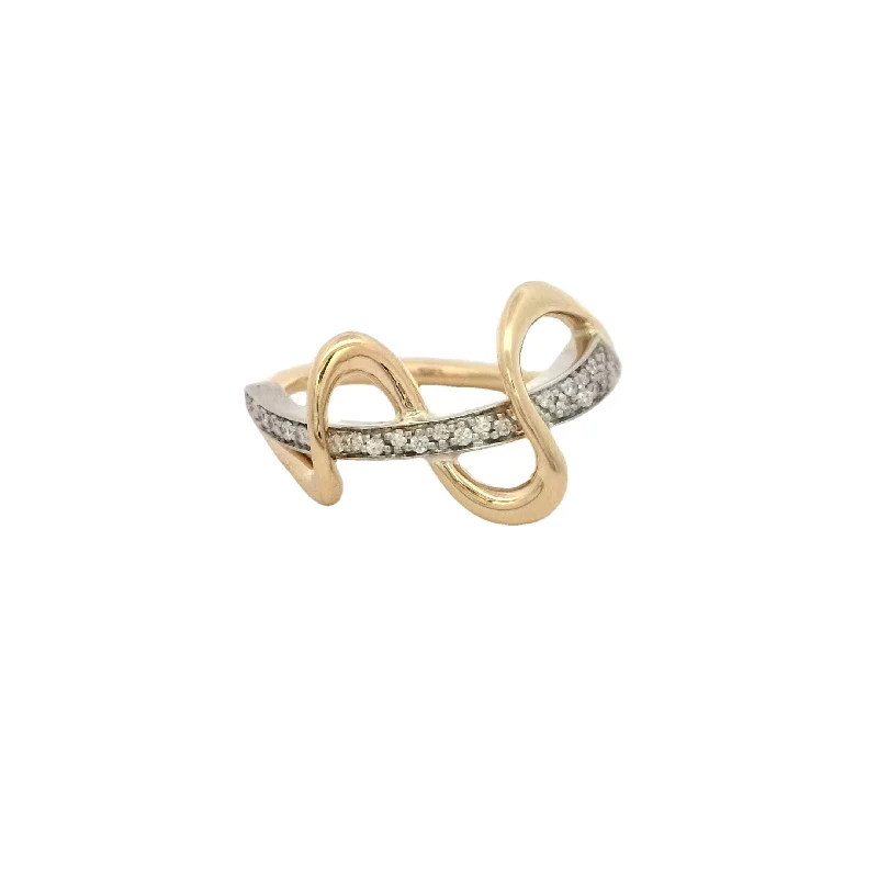 Infinity knot rings-14 Karat Two Tone Women's Diamond Fashion Ring