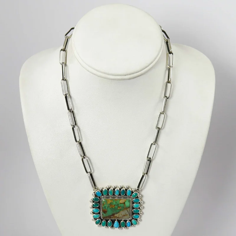 Vibrant enamel necklaces-Turquoise Link Necklace