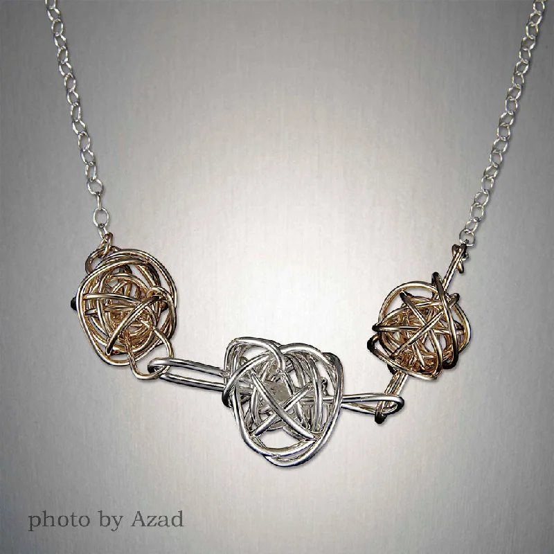 Amber stone necklaces-3901 - Tangled Web Trio Chain