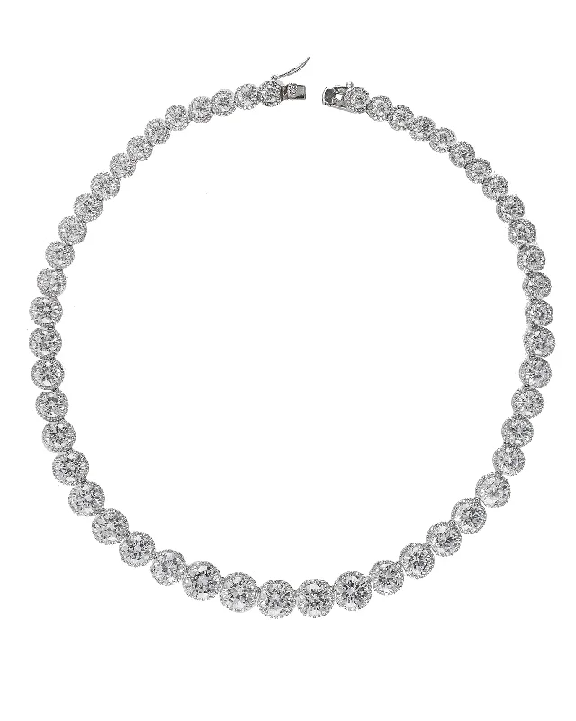 High-end diamond necklaces-Round CZ Necklace