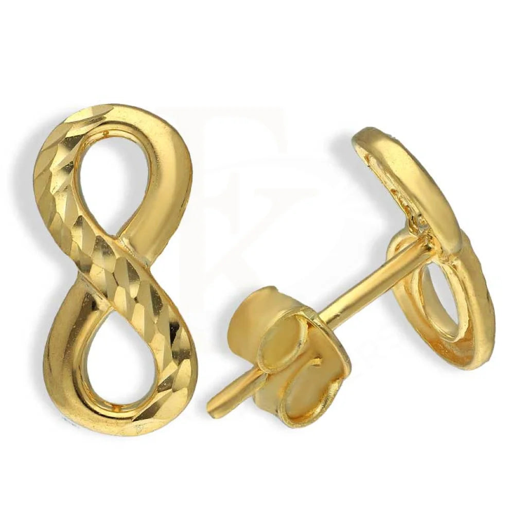 Square stud earrings-Gold Infinity Stud Earrings 18KT - FKJERN18K2835