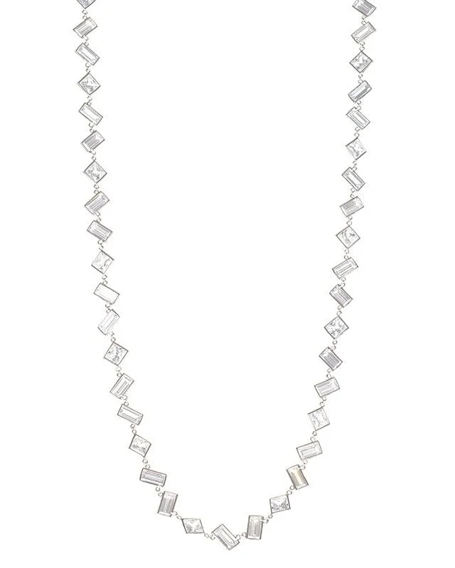 Sleek clasp necklaces-Multi Shape Elongated Necklace