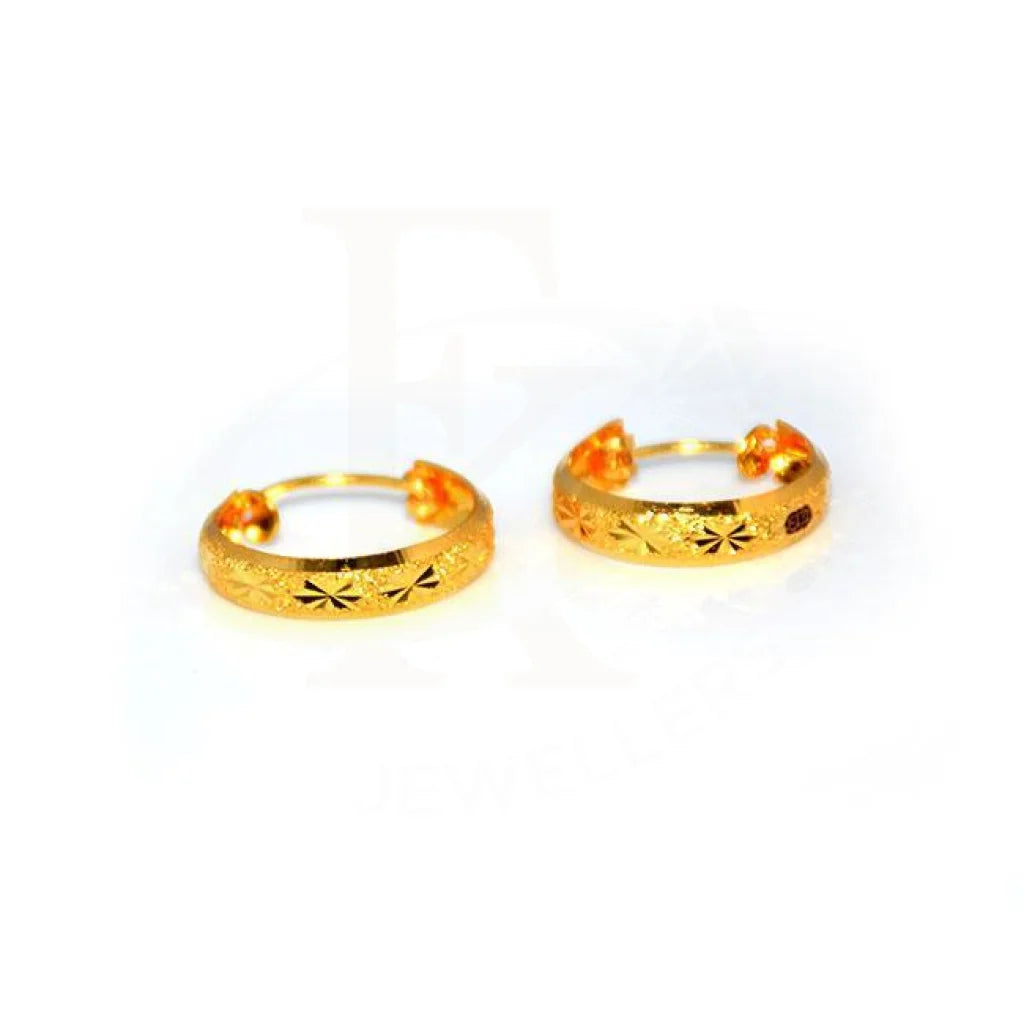 Offbeat pair earrings-Gold Hoop Earrings 22KT - FKJERN1425