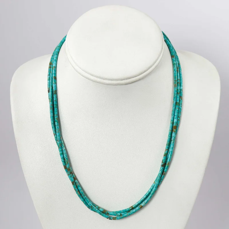 Detailed filigree necklaces-Turquoise Bead Necklace