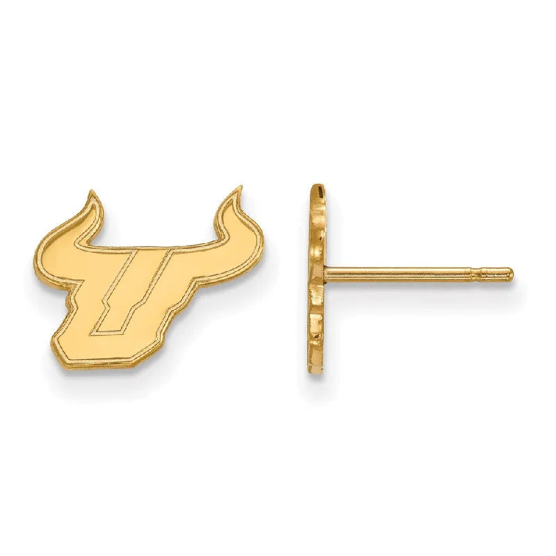 Single dot earrings-10k Yellow Gold Univ. of South Florida XS (Tiny) Post Earrings